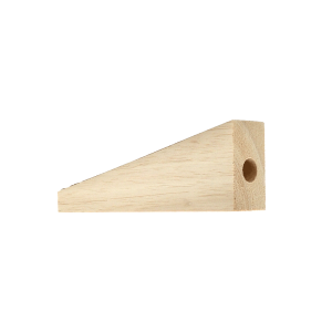 Dragster body blank, balsa wood, 8 inch, rear view.