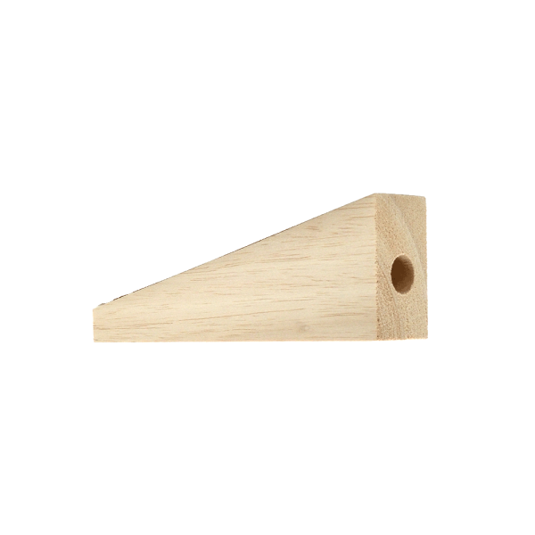 Dragster body blank, balsa wood, 8 inch, rear view.