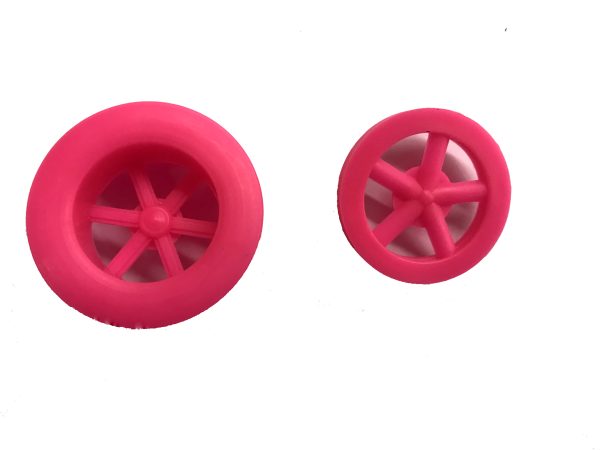 FLOURESCENT COLOR DRAGSTER WHEELS (50 ct) - Front Wheels Fl. Green