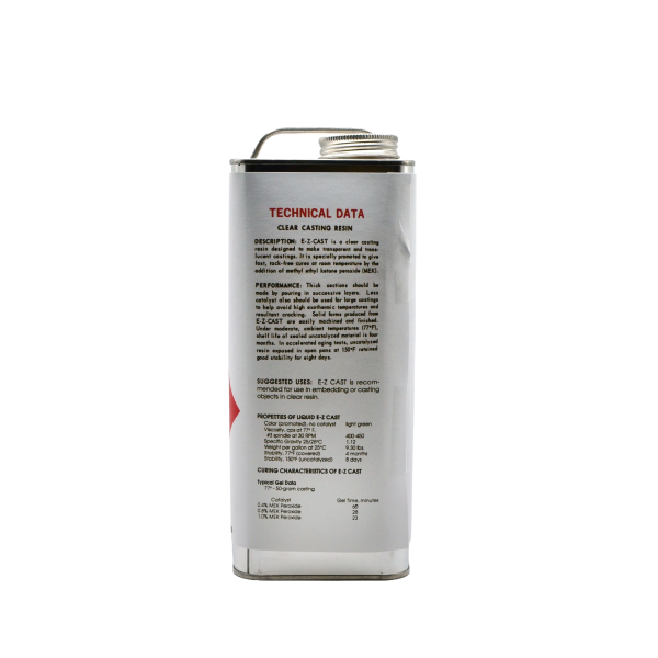 E-Z-CAST Clear Casting Polyester Resin - GALLON CAN/40cc. Catalyst - Image 3