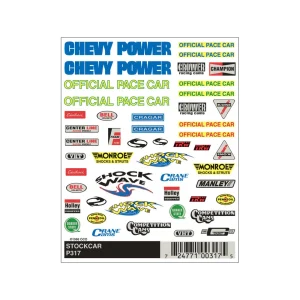 Pinecar dry transfer decals, NASCAR package.