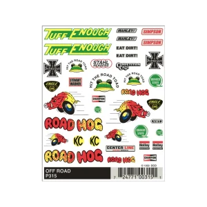 Pinecar dry transfer decals, hot rod package.