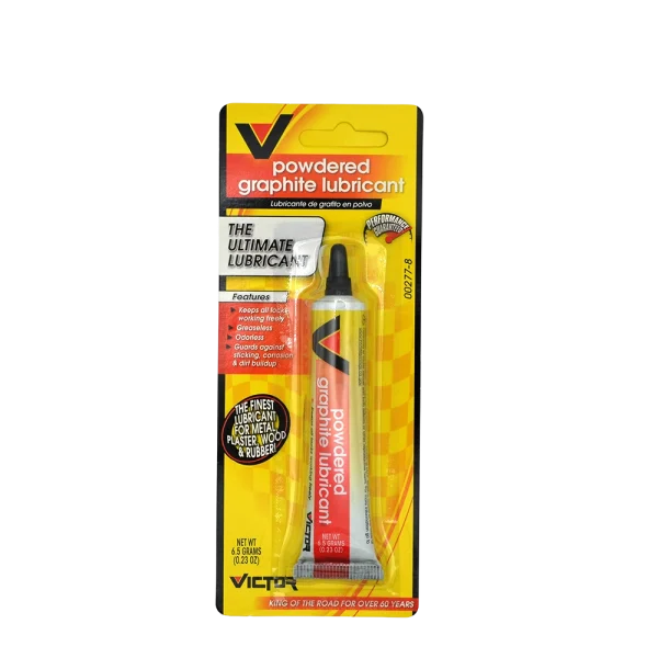 Victor powdered graphite lubricant in packaging.