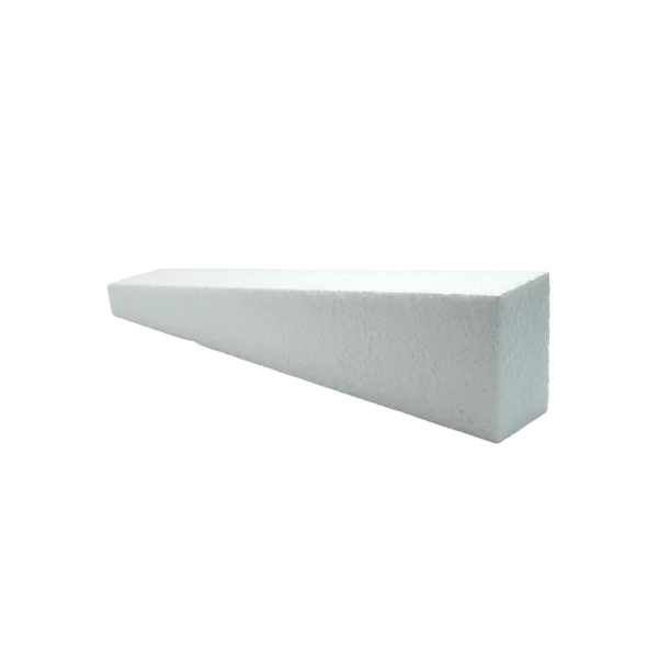 back of styrofoam wedge, 12 inch.