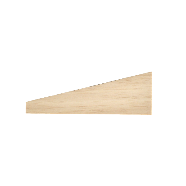 Dragster body blank, balsa wood, 8 inch, side view.