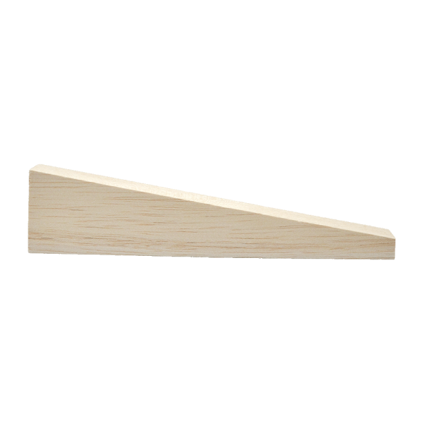 Balsa wood dragster body blank, 12 inch, side view.